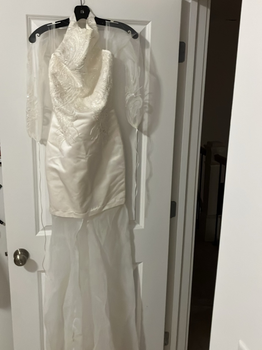 Ivory Bridal Dress with Sheer Overlay